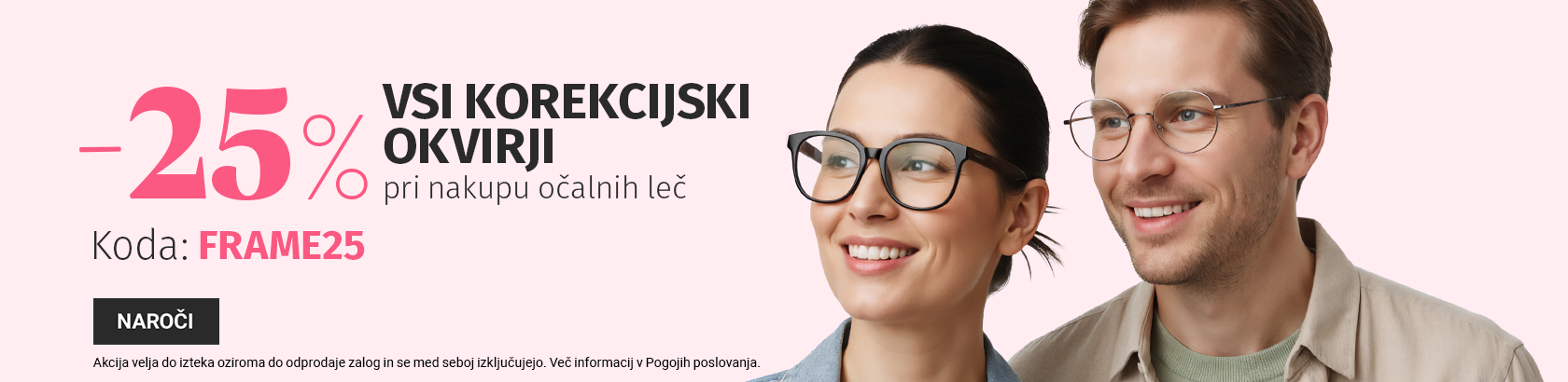 -25% korekcijski okvirji pri nakupu leč