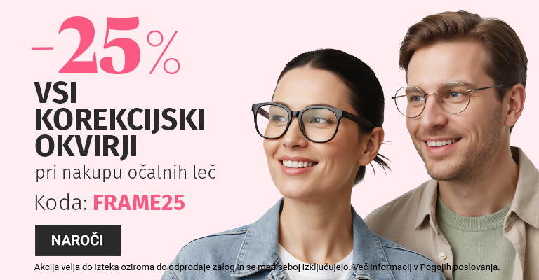 -25% korekcijski okvirji pri nakupu leč