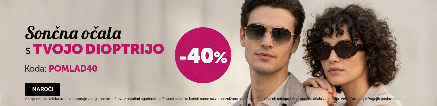 -40% na sončna z dioptrijo