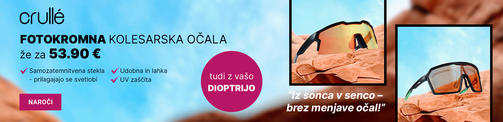 Crullé Fotokromna Kolesarka Očala