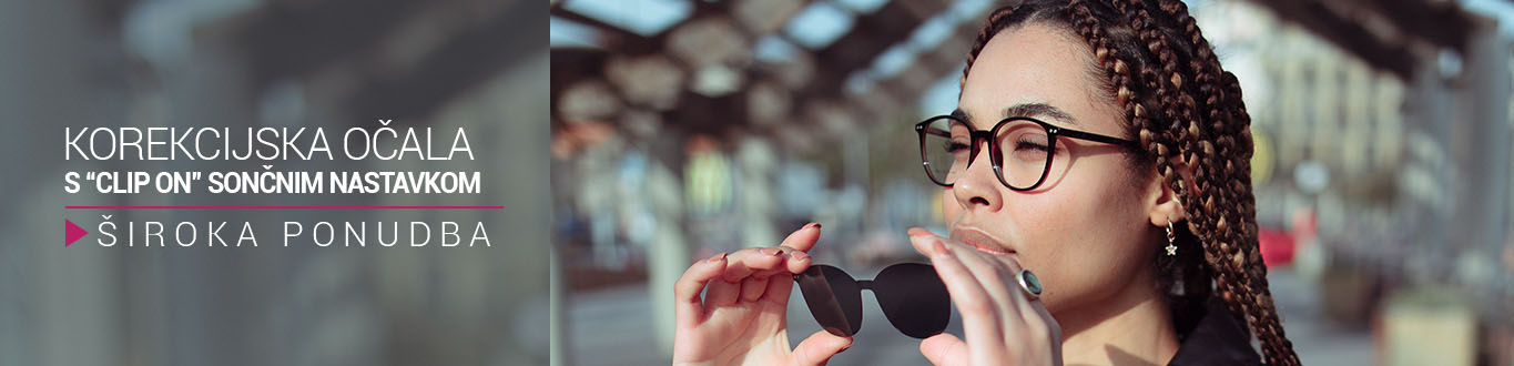 Očala s Clip-On sončnim nastavkom