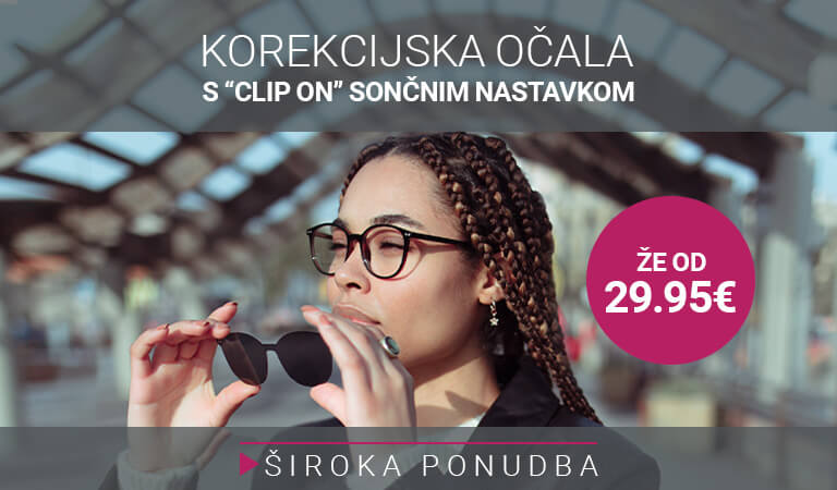 Očala s Clip-On sončnim nastavkom