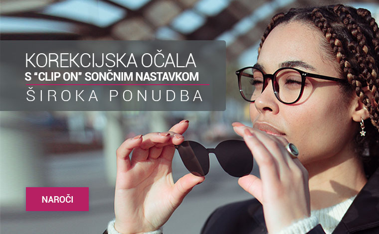 Očala s Clip-On sončnim nastavkom