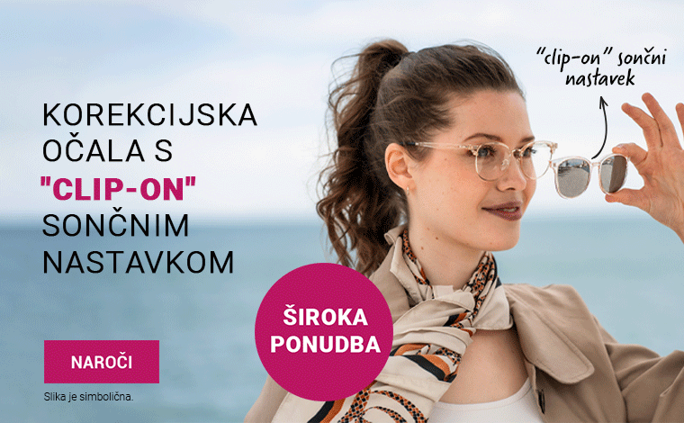Očala s Clip-On sončnim nastavkom