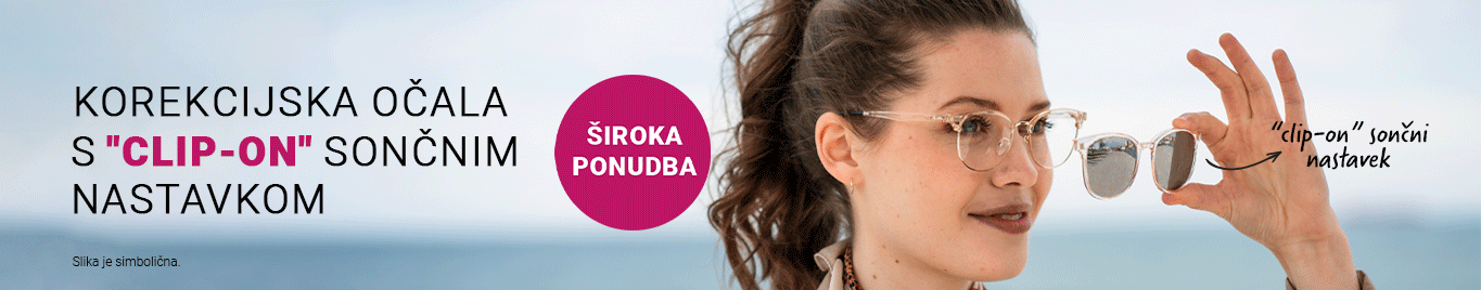 Očala s Clip-On sončnim nastavkom