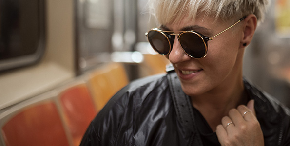 Woman wearing sunglasses